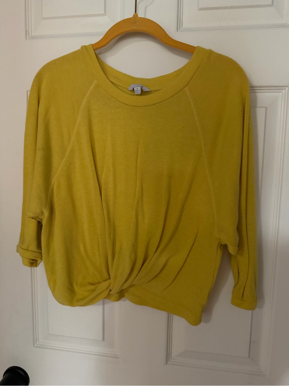 Tresics Yellow Knot-Front Crop Top